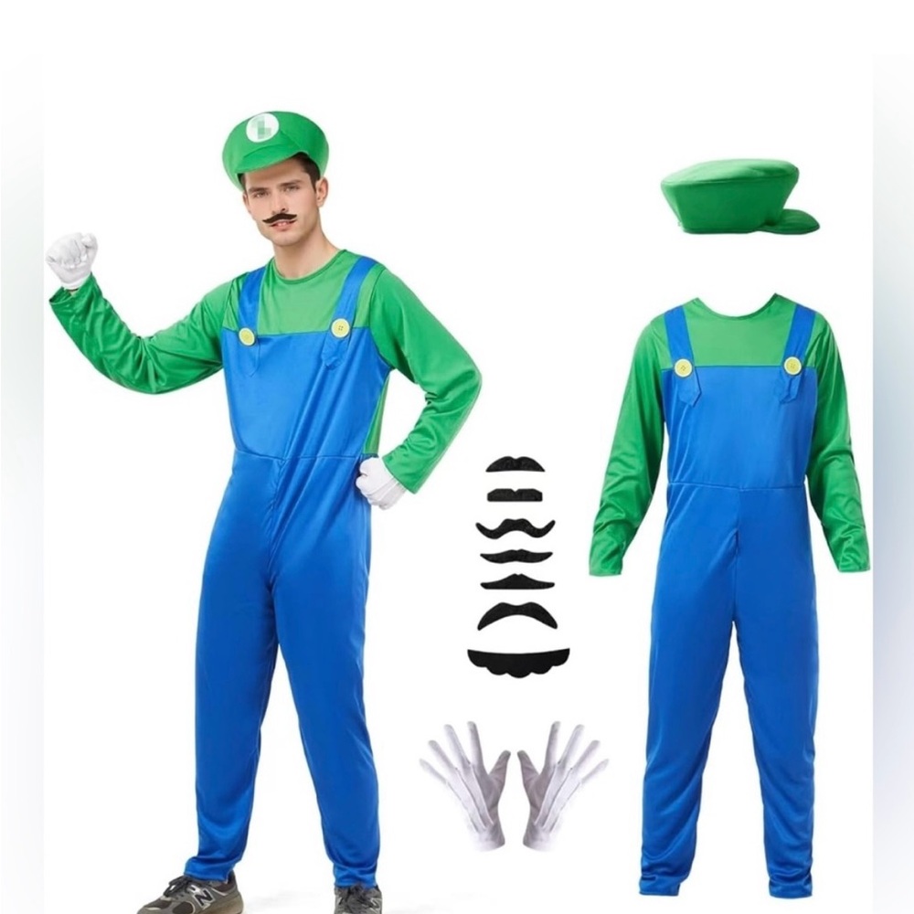 Kids Green and Blue Plumber Costume
